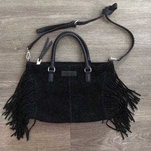 Luck Brand Black suede fringe bag